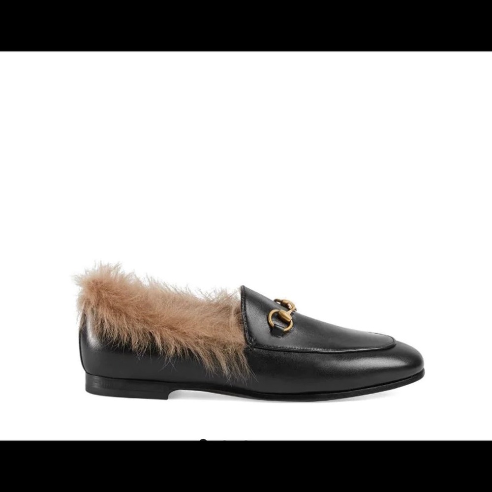 Authentic Gucci real fur loafers